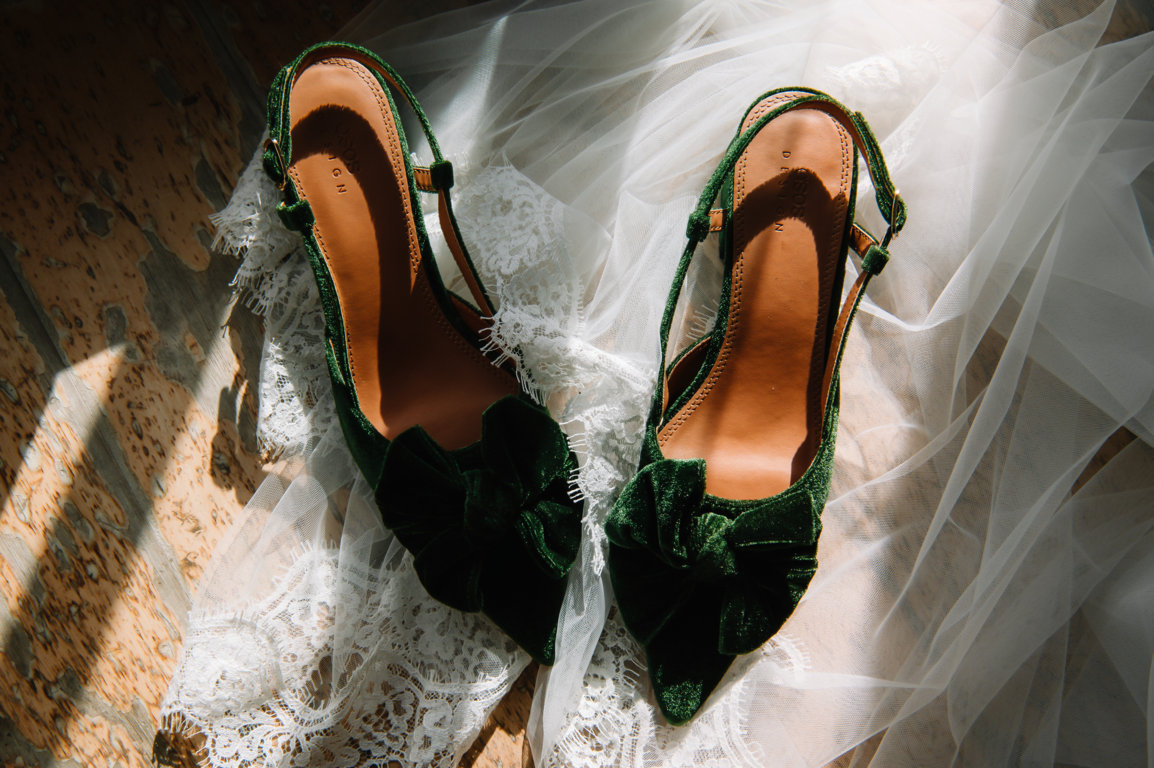 Green Velvet Wedding Shoe Inspiration